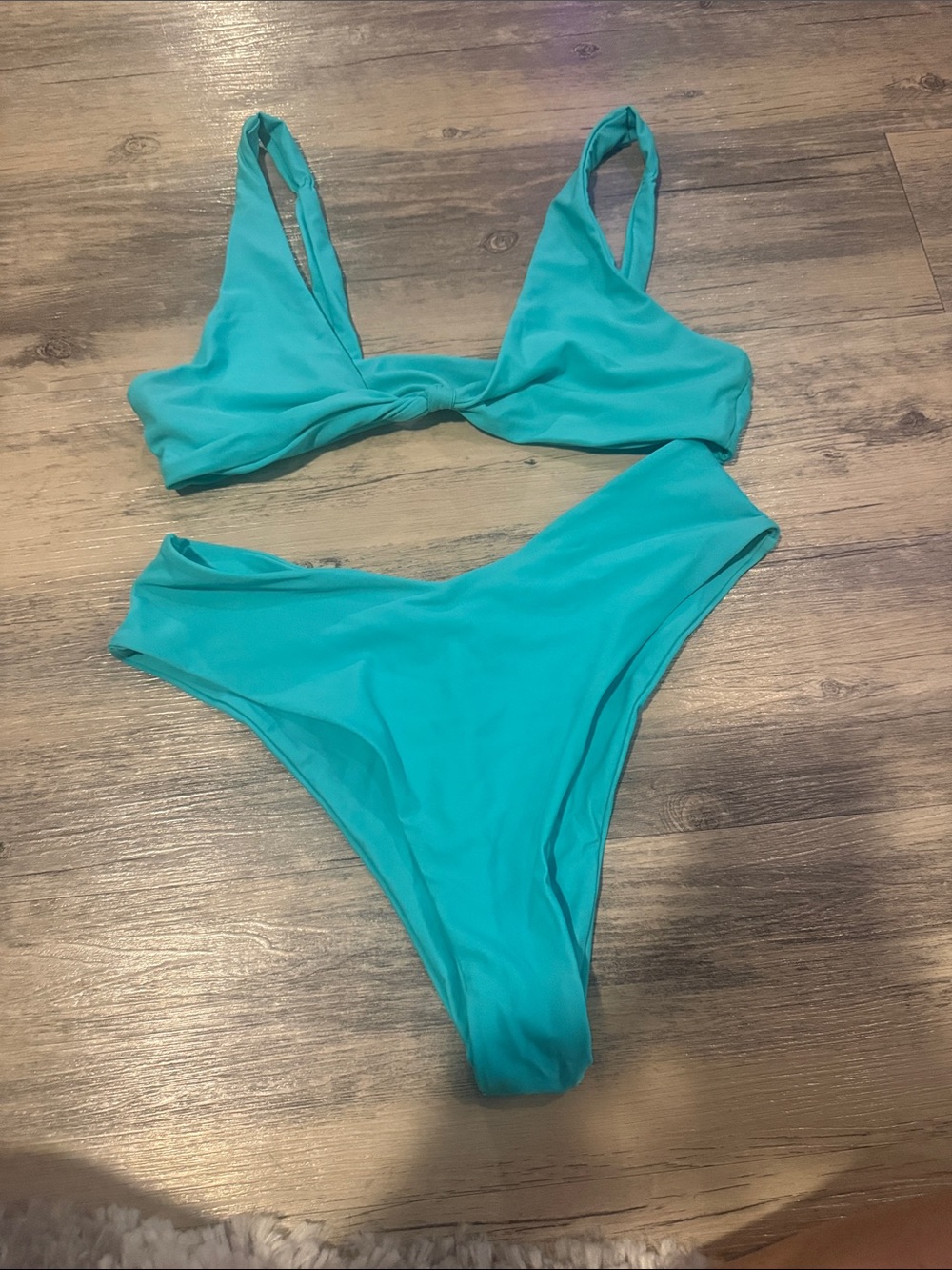 Women's Teal Twist Bikini Set - Teal Swimwear